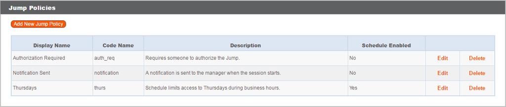 6. Next, under the Jump Policies section, click the Add New Jump Policy button or