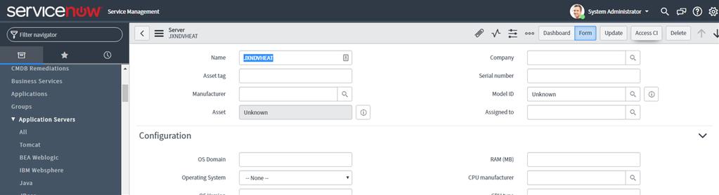 Test the Setup of the Bomgar PA and ServiceNow Integration Test Access Configuration Item Button 1. Log into the Bomgar access console, and then log into ServiceNow with the same account.