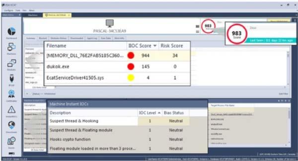 RSA NetWitness Endpoint offers deeper detection techniques, such as live memory analysis and endpoint state assessment, to uncover all endpoint threats.