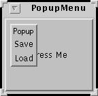 Popup Menu 1 public void actionperformed(actionevent ev) { 2 p.show(b, 10, 10); // display popup // at (10,10) relative to b 3 } Note The PopupMenu must be added to a parent component.