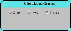 Checkbox Group Radio Buttons Checkbox groups provide the means to group multiple checkbox items into a mutual exclusion set, so that only one checkbox in the set has the value true at any time.