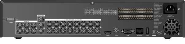 2. Rear Panel Connectors 9 2 10 11 12 13 1 3 4 5 6 7 8 1 AUDIO IN Audio inputs through line 2 AUDIO OUT Audio output 3 VIDEO IN Camera inputs (HD-TVI/Analogue) 4 HDMI HDMI output port (1080p/1080i) 5