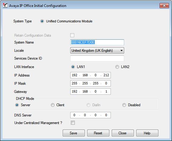 This is especially important for servers centrally managed using Avaya System Manager. To perform IP Office initial configuration: 1. Start IP Office Manager.