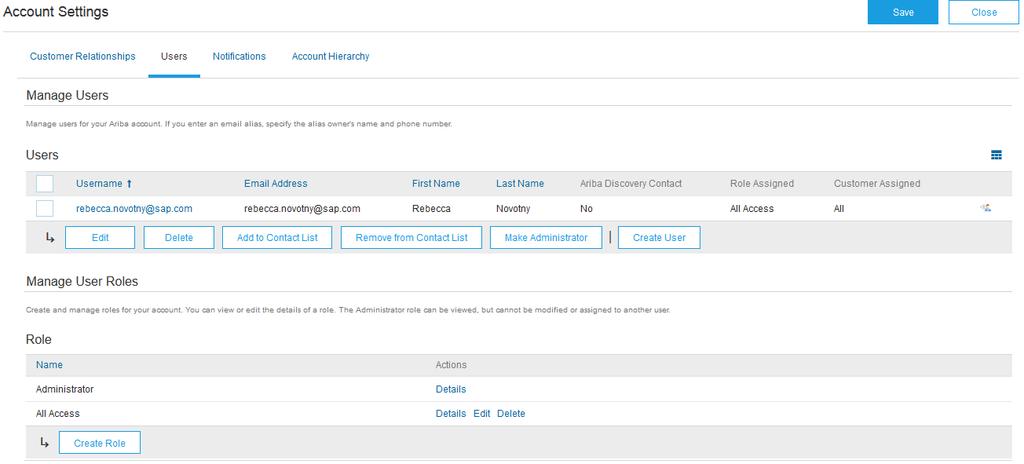 Role and User Creation Click on the Users tab on the Administration Navigator. The Users page will load. 1 First, create a role. 1. Click on the Create Role button in the Manage Roles section. 2.