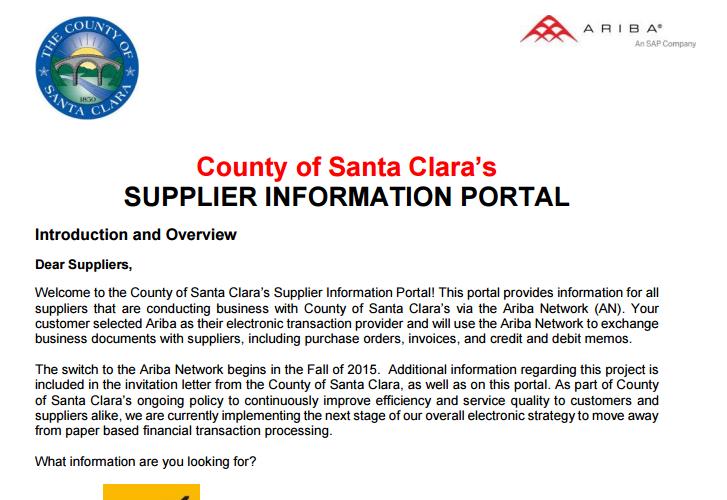 transacting with Santa Clara: o Account Configuration Guide o Santa Clara Purchase Order Confirmation and Ship Notice