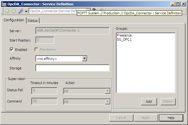 Section 3 Basic Settings OPC Event Collector, Service Figure 30. AE Service Group g.
