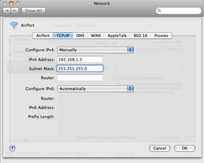 255.255.0 TCP port: 21 2-1 Open System Preferences and click Network. 2-2 If the wireless LAN access point is connected to the server via a wireless network, select AirPort.