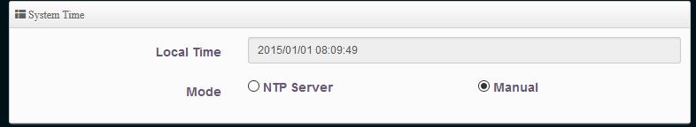 Please go to System, Time Server Local Time: Mode: Display the current