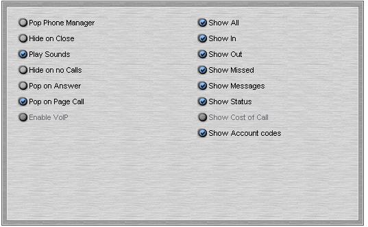 Configuring Phone Manager To change Phone Manager options: 1. Click > Phone Manager. Alternatively, click View > Preferences > Phone Manager. The Phone Manager window opens. 2.