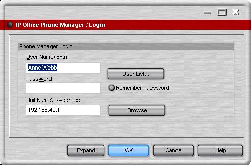 Starting Phone Manager Introduction Logging in to Phone Manager You must login to Phone Manager before you can use the application.