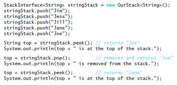 Using Class Stack Example usage Copyright 2012