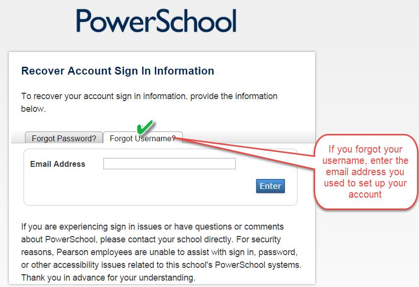 If you have forgotten your username, click the "Having Trouble Signing In?" link on the sign in page and follow steps for recovering your username.