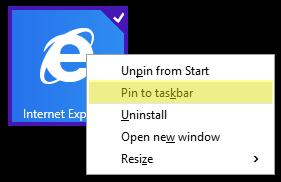 Internet Explorer running in Desktop Mode: If you are unsure how to run Internet Explorer in Desktop Mode, you