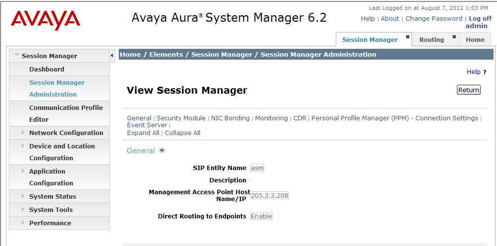 6.10. Add/View Session Manager The creation of a Session Manager element provides the linkage between System Manager and Session Manager.