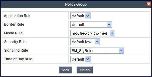 7.9. Domain Policies End Point Policy Groups End Point Policy Groups are associations of different sets of rules (Media, Signaling, Security, etc ) to be applied to specific SIP messages traversing
