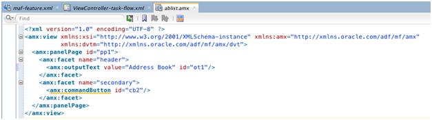 Creating the Sample Address Book Mobile Application 14. On the ViewController-task-flow.