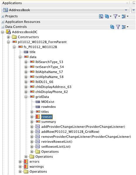 Reading EnterpriseOne Data 2. In the Data Controls panel, locate the rowset in the data control, which is located under p01012_w01012b_formparent > fs_p01012_w01012b > data > griddata. 3.