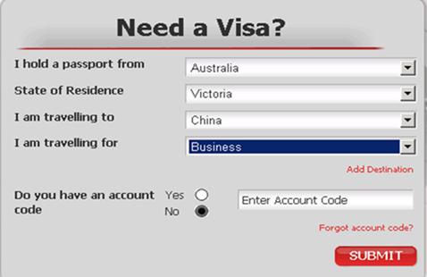 access by clicking the Visas tab at the top of the page.