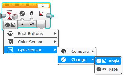 Gyro Sensor Wait Block Use the Gyro sensor wait bloc to make