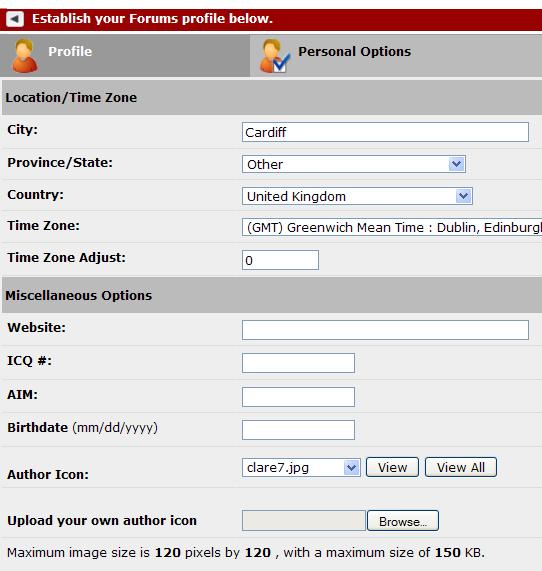 Discussion forum user profile The forum user profile section allows you to set your personal preferences in the forums.