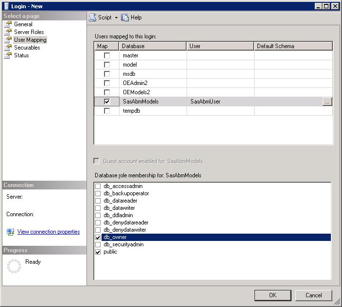 SAS Activity-Based Management 7.11 Installation, Migration and Configuration Guide 6. Select User Mapping from the upper left-hand pane.