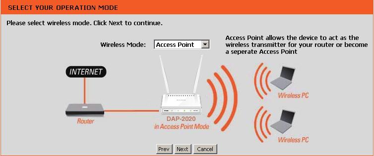 Section 3 - Configuration Access Point Mode This Wizard is designed to assist you in
