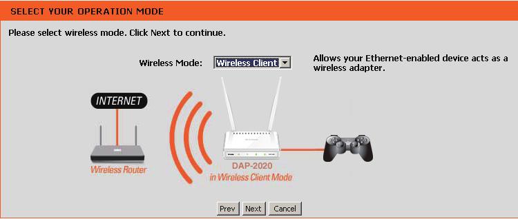 Section 3 - Configuration Wireless Client Mode This Wizard is