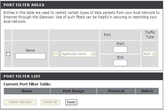 Section 3 - Configuration Port Filter (WISP modes only) This function is available if your DAP-2020 is in the WISP Client Router or WISP Repeater mode.
