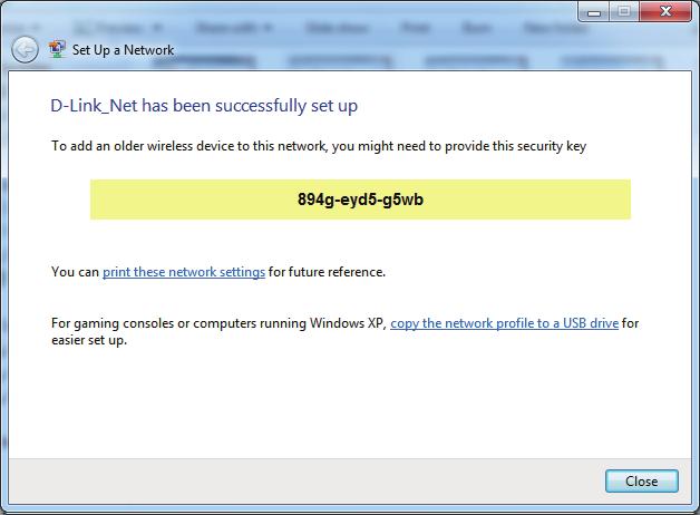 8. The following window informs you that WPS on the DAP-2020 has been setup successfully.