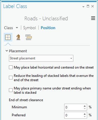 Street Placement Where you categorize a line as a street feature at large map scales Street placement style - Special rules for line connection - Different placement methods - label