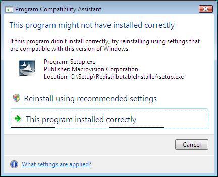 2) Occurrence cause The warning dialog boxes appear when Windows Vista-incompatible driver software is installed to a Windows Vista-compatible