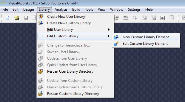 3.2 Creating a New Custom Operator To define a new custom operator: 1. In menu Library, select menu item Edit Custom Library. 2.