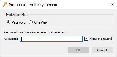 You can always protect your custom operator design also at a later point of time, using the context menu of the custom library element.