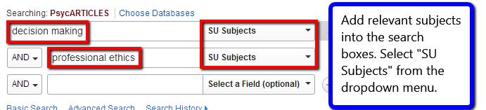 with your results. You will find this list in the left menu in EBSCO databases.
