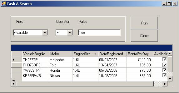 5 Make sure that the formats of the displayed fields are as shown in frmcars.