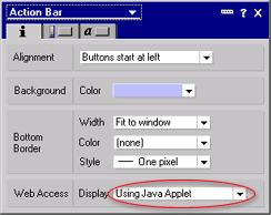 Bar applet when displaying on the Web by setting Display to Using Java Applet. Step 5.