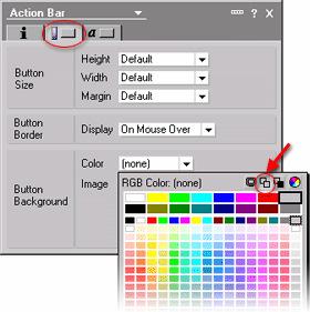 Click the Color control to bring up the color palette. Along the top of the color palette are icons that represent special color choices. Choose the None icon (circled above).