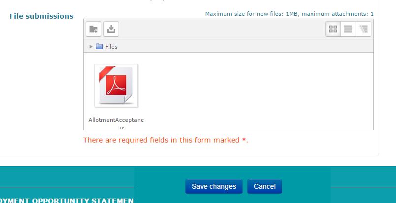 5. Click on the Add Submission button. 6. Drag and drop the PDF file into the File submission area. Note: Older versions of Internet Explorer do not allow drag and drop of files.
