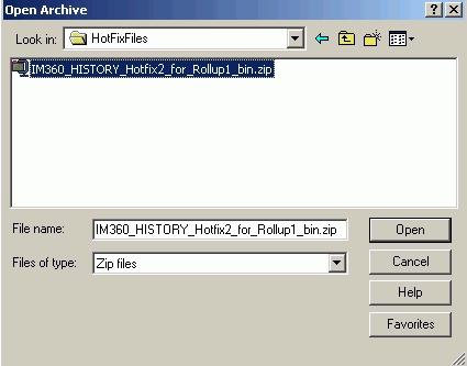 Copying the Hot Fix Files to the History/bin Directory