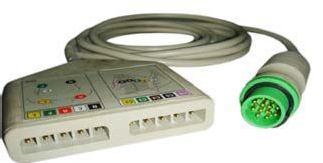 KP-500D EKG Cable,IEC, DB15M>SNAP,20K resistor Fukuda