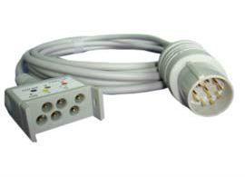 Cabo ECG para Hellige EK 51 RL8895 Nihon Kohden one piece ECG cable with leadwire, 5-lead, AHA, Snap