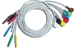 Black/White leads RC27606 Din style holter 7-lead leadwires, L=60 cm, DIN 1.