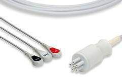 piece ECG cable with leadwire, 5-lead,IEC, Grabber, Round 6in.