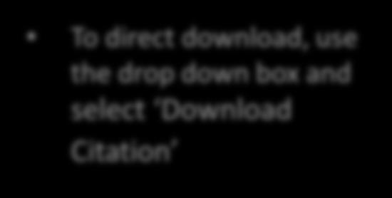 Download Citations To direct download, use