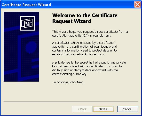 9. select the Computer certificate