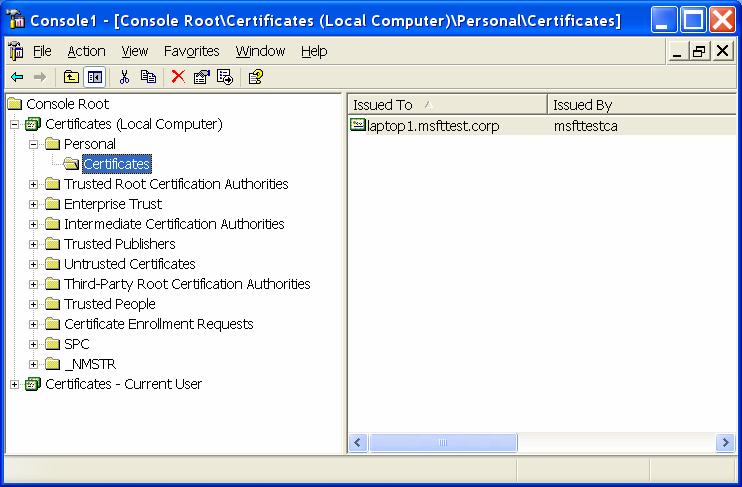 B. Install Computer Certificate 1. Open a Certificates MMC by click on START, then RUN, then type MMC and click OK 2.