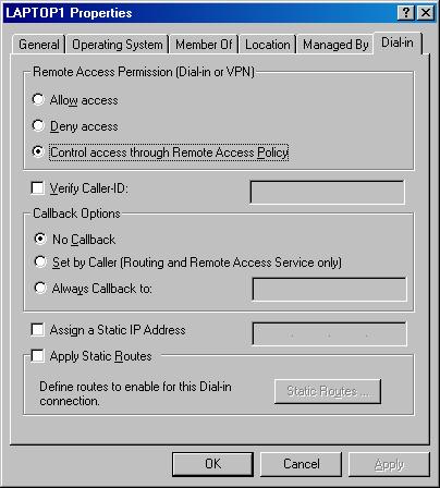 Remote Access Policy option is enabled in
