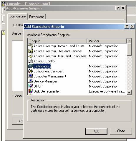 II. Installing Computer Certificate on IAS Server 1. Open a Certificates MMC by click on START, then RUN, then type MMC and click OK 2.