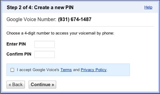 Enter a 4-digit pin to access your voicemail by