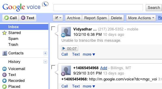 Text Messages as Emails Text messages sent to your Google Voice number will be available on your cell phone and also in your Google Voice account.